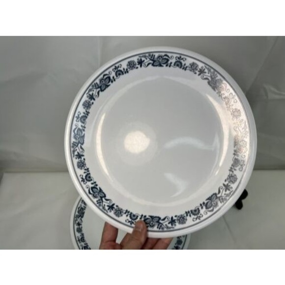 Corelle OLD TOWN BLUE Pattern Dinner Plate 10.25" Set of 4 Corning Ware Vintage - Picture 3 of 9